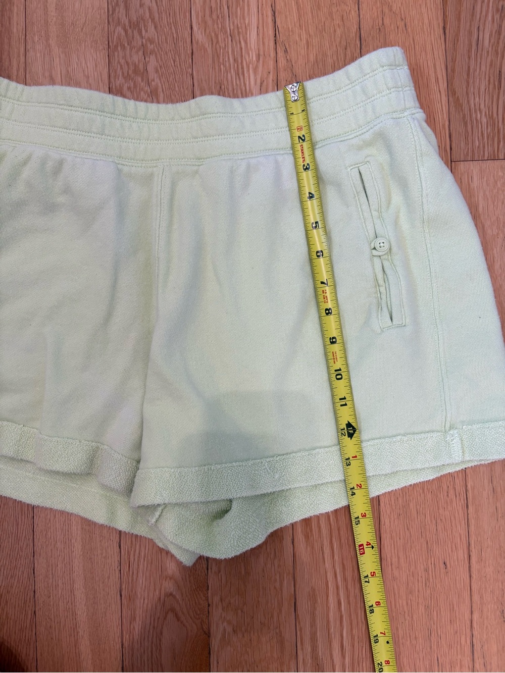Aerie Poolside Terry Shorts Lime Green L 100% Cotton High Waisted Beach Lounge - Picture 10 of 11